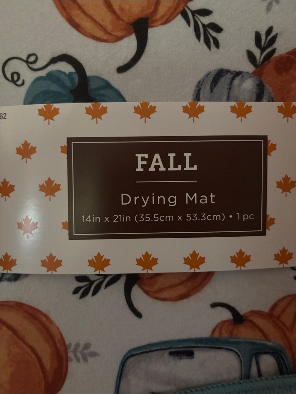 Fall drying mat with matching kitchen towels - Picture 4 of 5